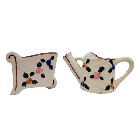 Creamer Pitcher and Sugar Holder  - 3" - Picture 1 of 6